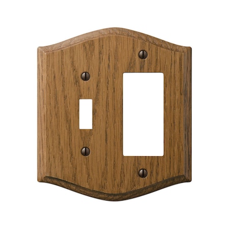 Amerelle Wall Plate, Number of Gangs: 2 gang Oak Wood, Medium Finish, Brown 701TR